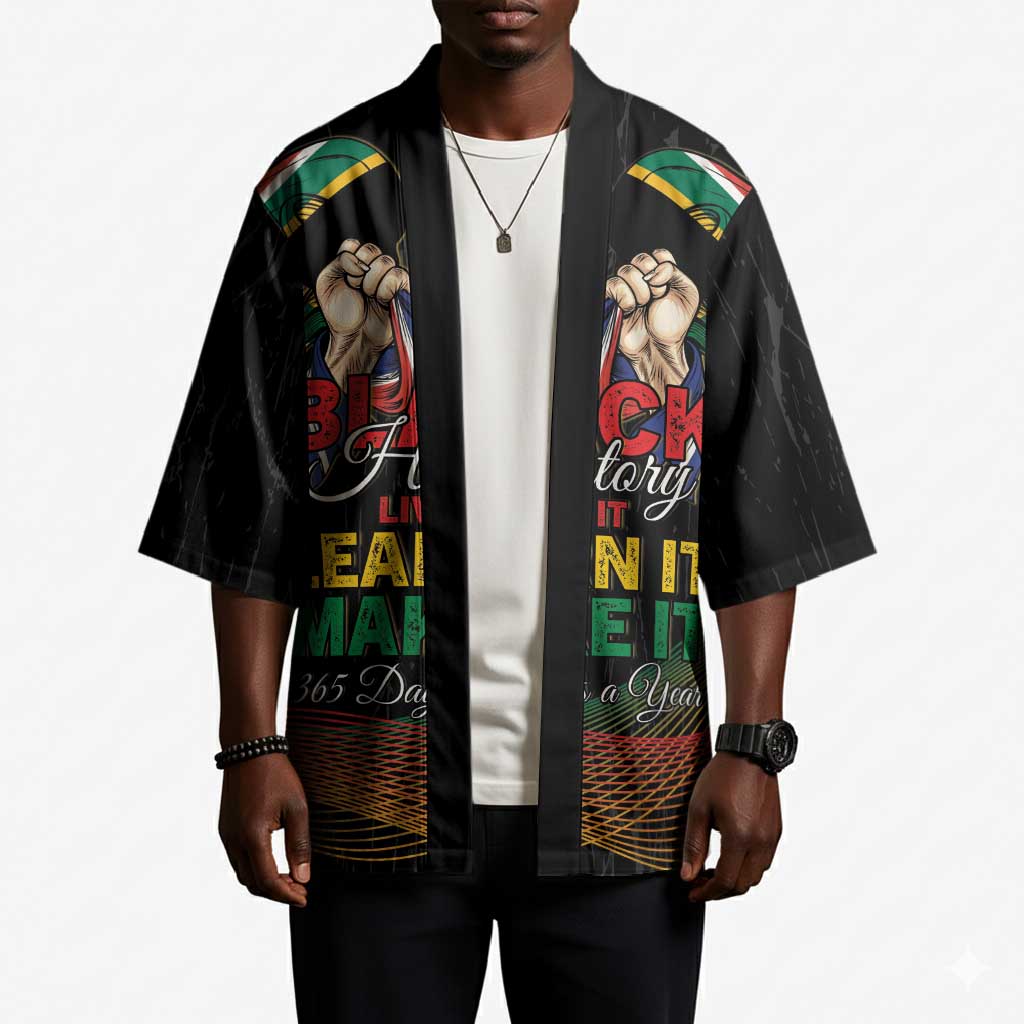 Personalized South Africa Black History Month Kimono Live It Learn It Make It - Wonder Print Shop