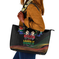 South Africa Black History Month Leather Tote Bag Live It Learn It Make It - Wonder Print Shop