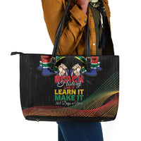 South Africa Black History Month Leather Tote Bag Live It Learn It Make It - Wonder Print Shop