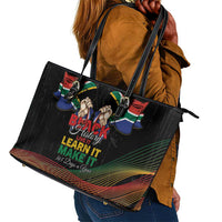 South Africa Black History Month Leather Tote Bag Live It Learn It Make It - Wonder Print Shop