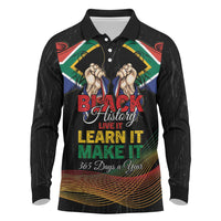 Personalized South Africa Black History Month Long Sleeve Polo Shirt Live It Learn It Make It - Wonder Print Shop