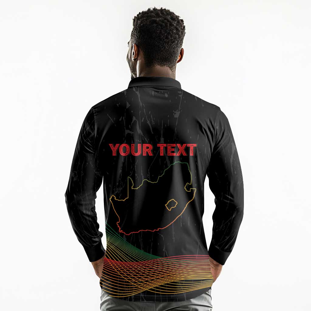 Personalized South Africa Black History Month Long Sleeve Polo Shirt Live It Learn It Make It - Wonder Print Shop