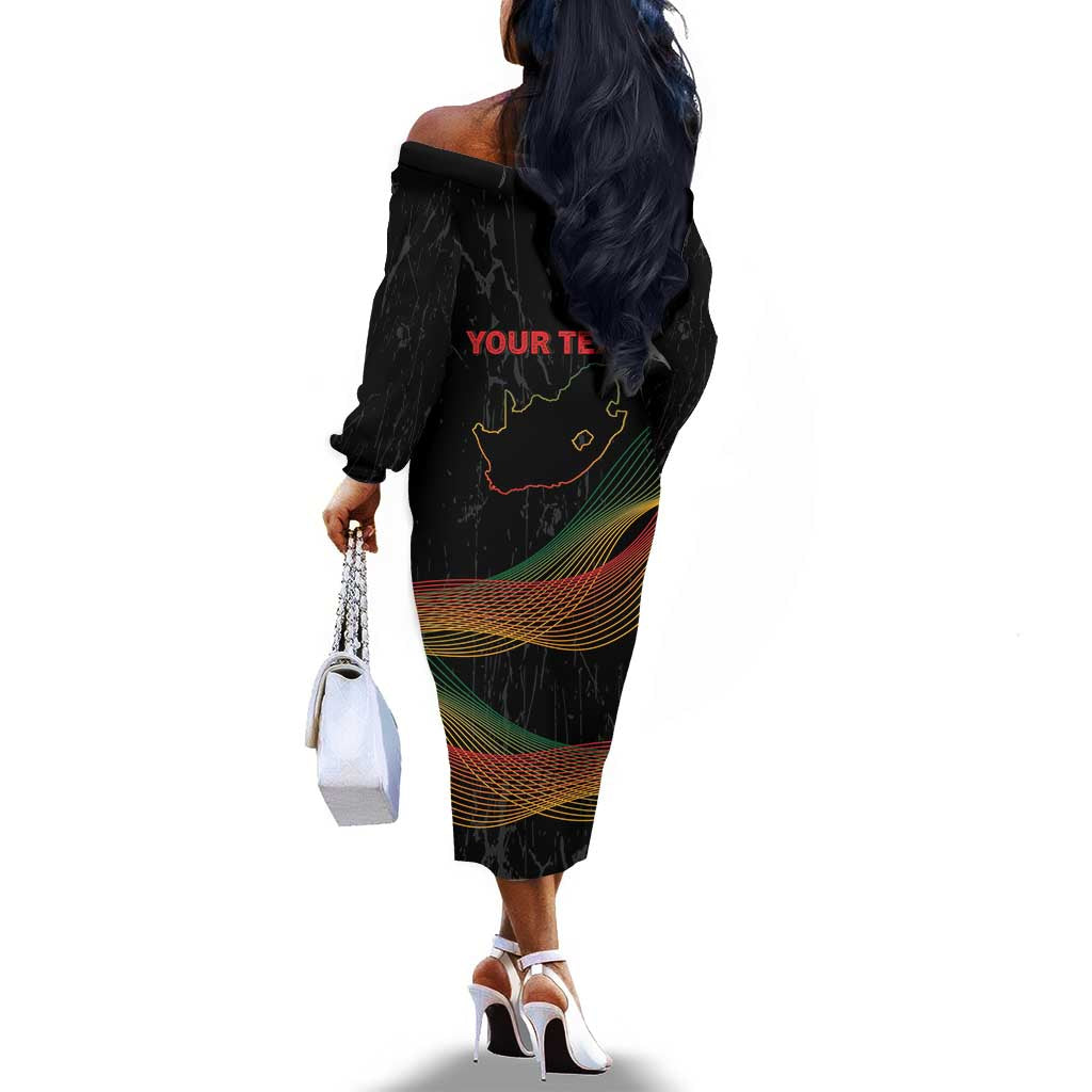 Personalized South Africa Black History Month Off The Shoulder Long Sleeve Dress Live It Learn It Make It - Wonder Print Shop