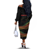 Personalized South Africa Black History Month Off The Shoulder Long Sleeve Dress Live It Learn It Make It - Wonder Print Shop