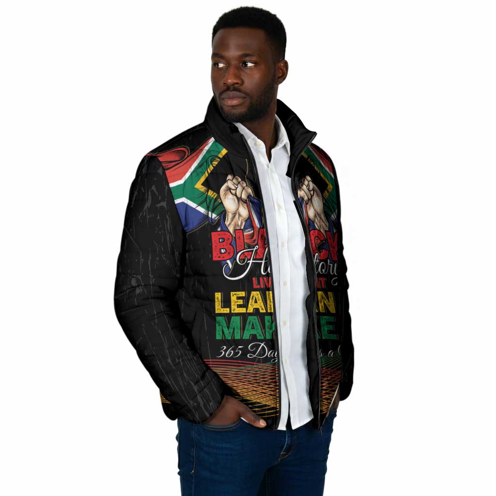 Personalized South Africa Black History Month Padded Jacket Live It Learn It Make It - Wonder Print Shop