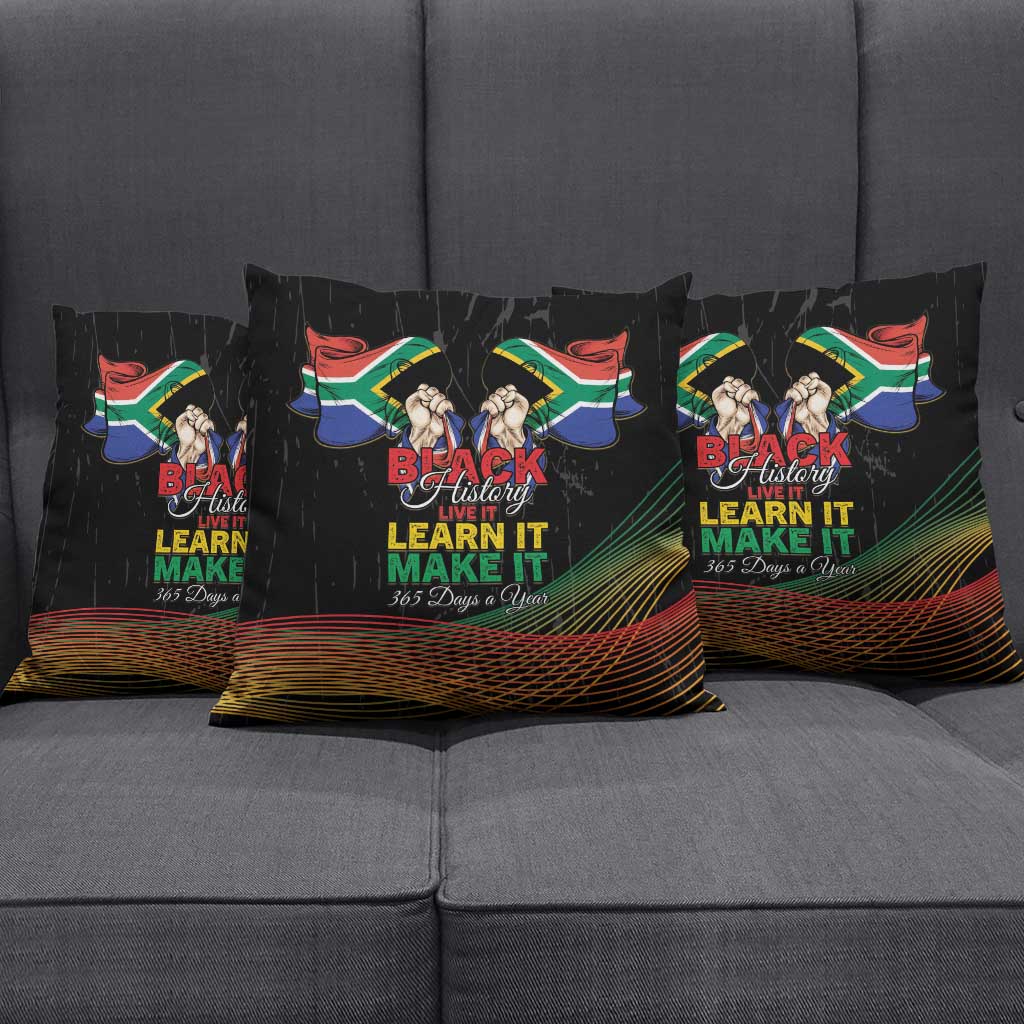 South Africa Black History Month Pillow Cover Live It Learn It Make It - Wonder Print Shop
