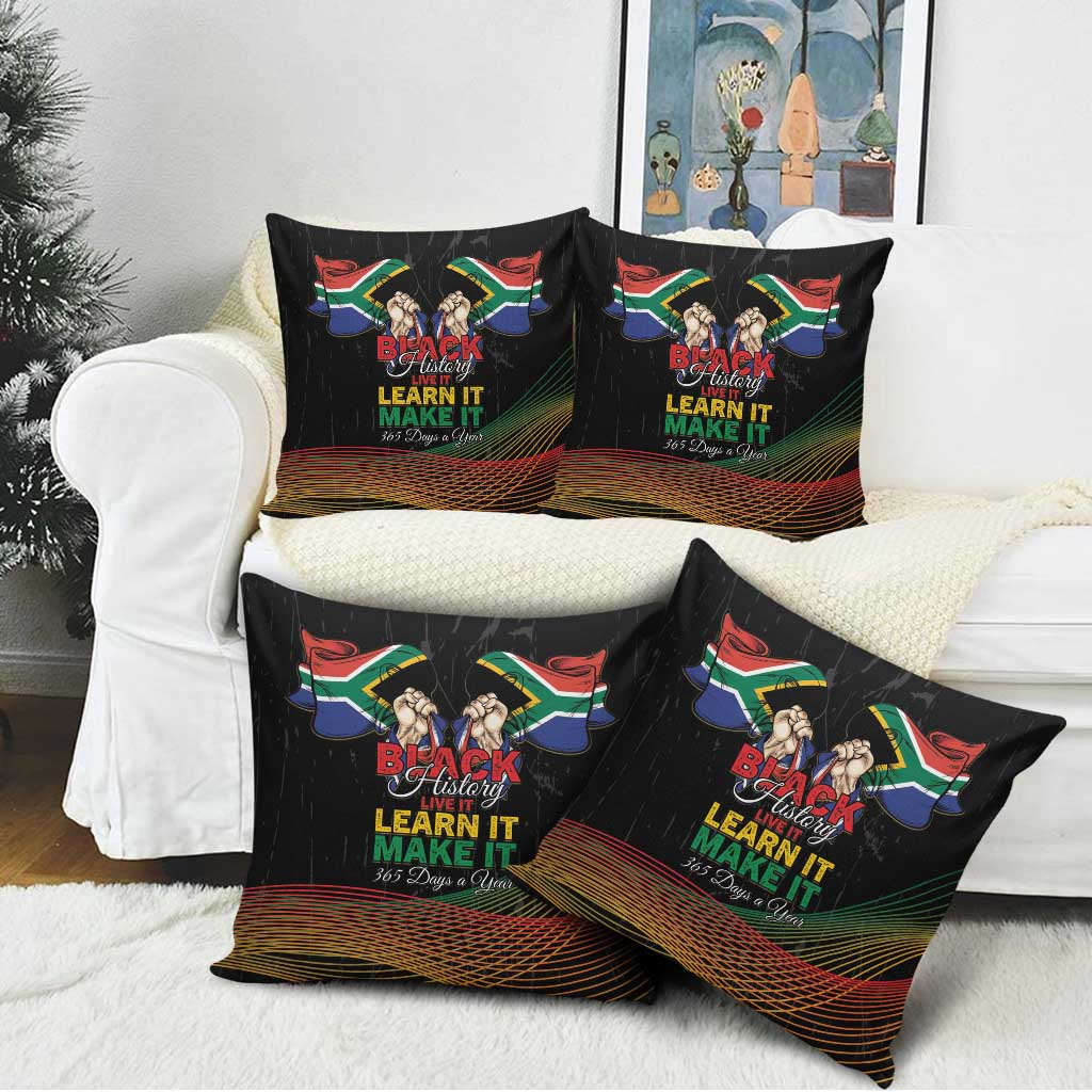 South Africa Black History Month Pillow Cover Live It Learn It Make It - Wonder Print Shop