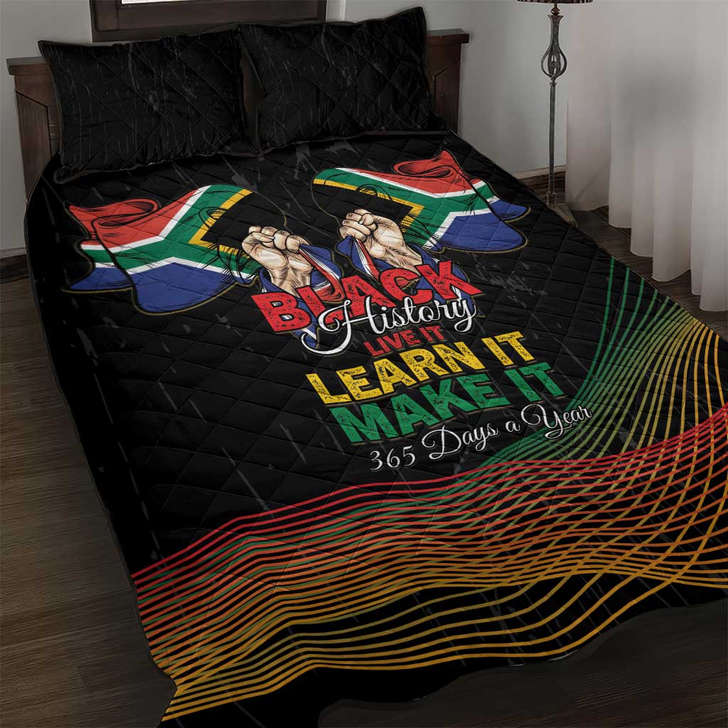 South Africa Black History Month Quilt Bed Set Live It Learn It Make It - Wonder Print Shop