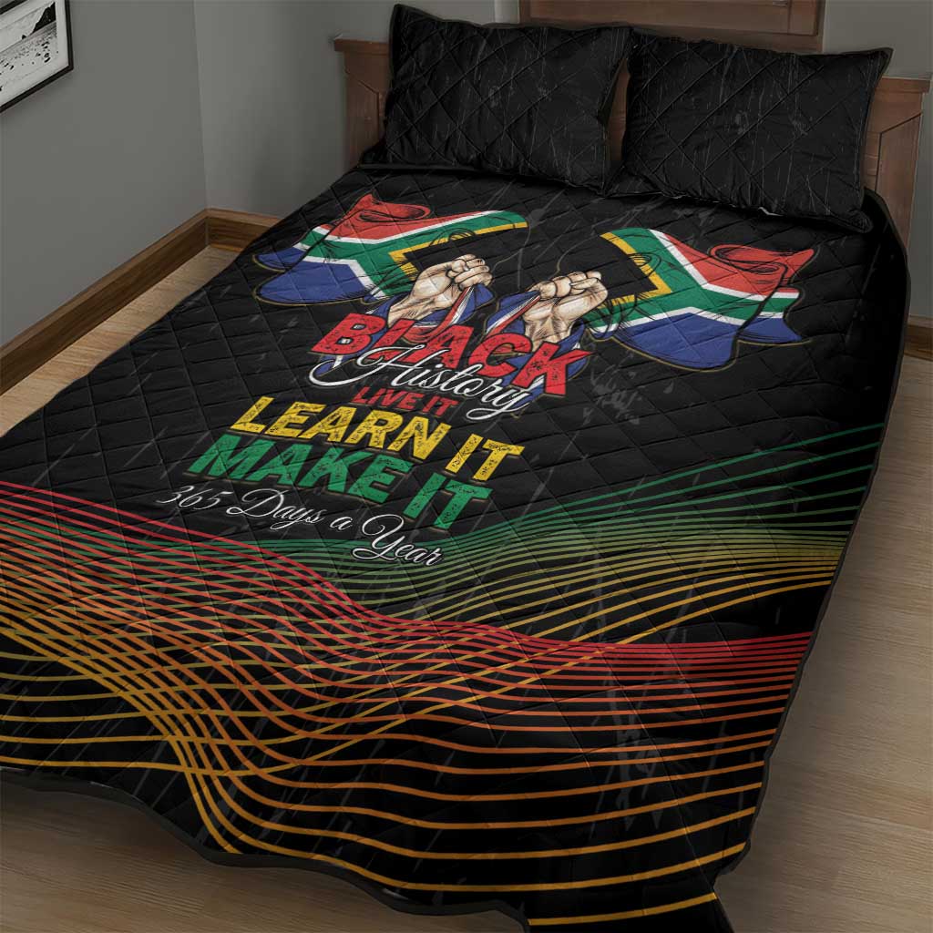 South Africa Black History Month Quilt Bed Set Live It Learn It Make It - Wonder Print Shop