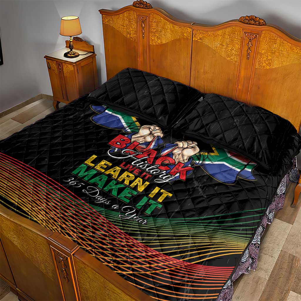 South Africa Black History Month Quilt Bed Set Live It Learn It Make It - Wonder Print Shop