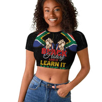 Personalized South Africa Black History Month Raglan Cropped T shirt Live It Learn It Make It - Wonder Print Shop
