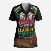 Personalized South Africa Black History Month Scrub Top Live It Learn It Make It - Wonder Print Shop
