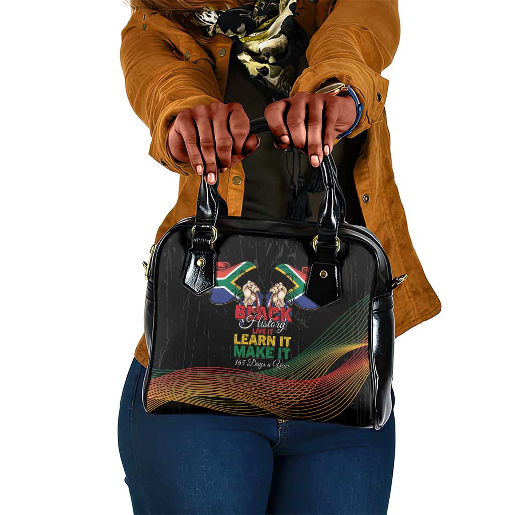 South Africa Black History Month Shoulder Handbag Live It Learn It Make It - Wonder Print Shop
