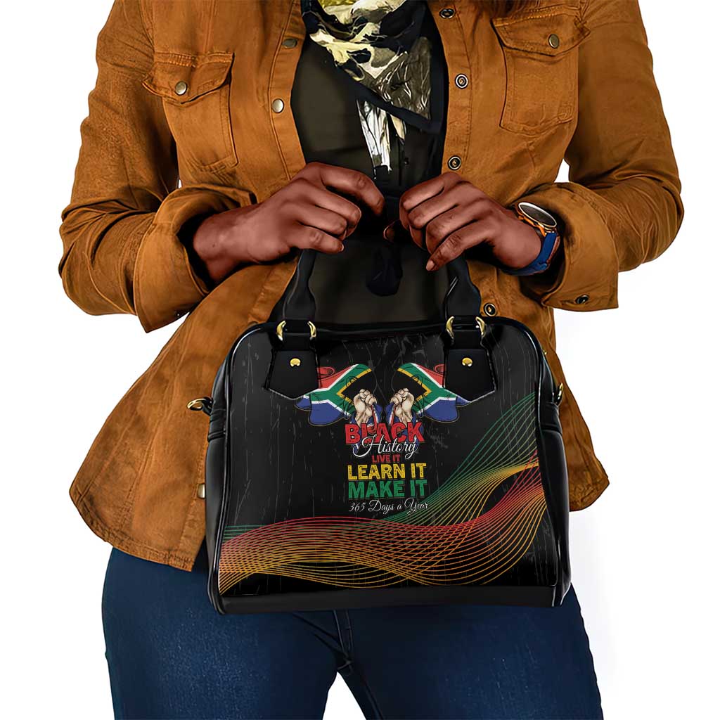 South Africa Black History Month Shoulder Handbag Live It Learn It Make It - Wonder Print Shop