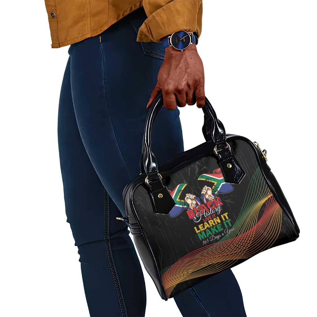 South Africa Black History Month Shoulder Handbag Live It Learn It Make It - Wonder Print Shop