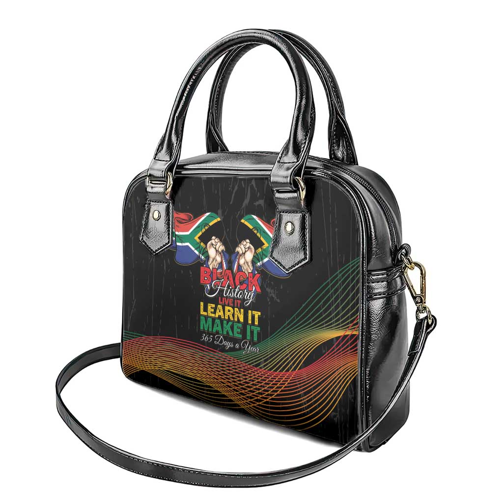 South Africa Black History Month Shoulder Handbag Live It Learn It Make It - Wonder Print Shop