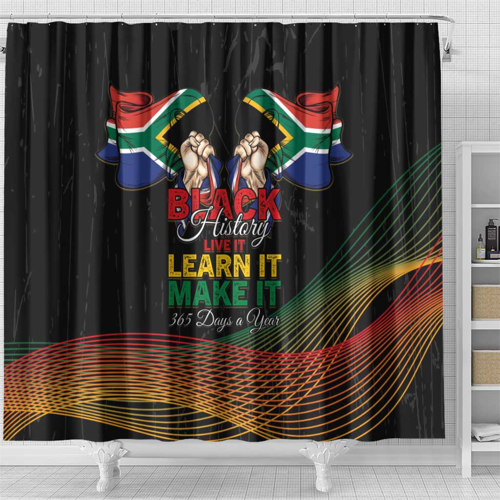 South Africa Black History Month Shower Curtain Live It Learn It Make It - Wonder Print Shop