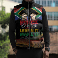 Personalized South Africa Black History Month Sleeveless Puffer Jacket Live It Learn It Make It - Wonder Print Shop