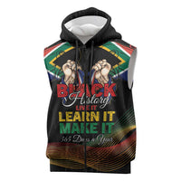 Personalized South Africa Black History Month Sleeveless Zip Hoodie Live It Learn It Make It - Wonder Print Shop