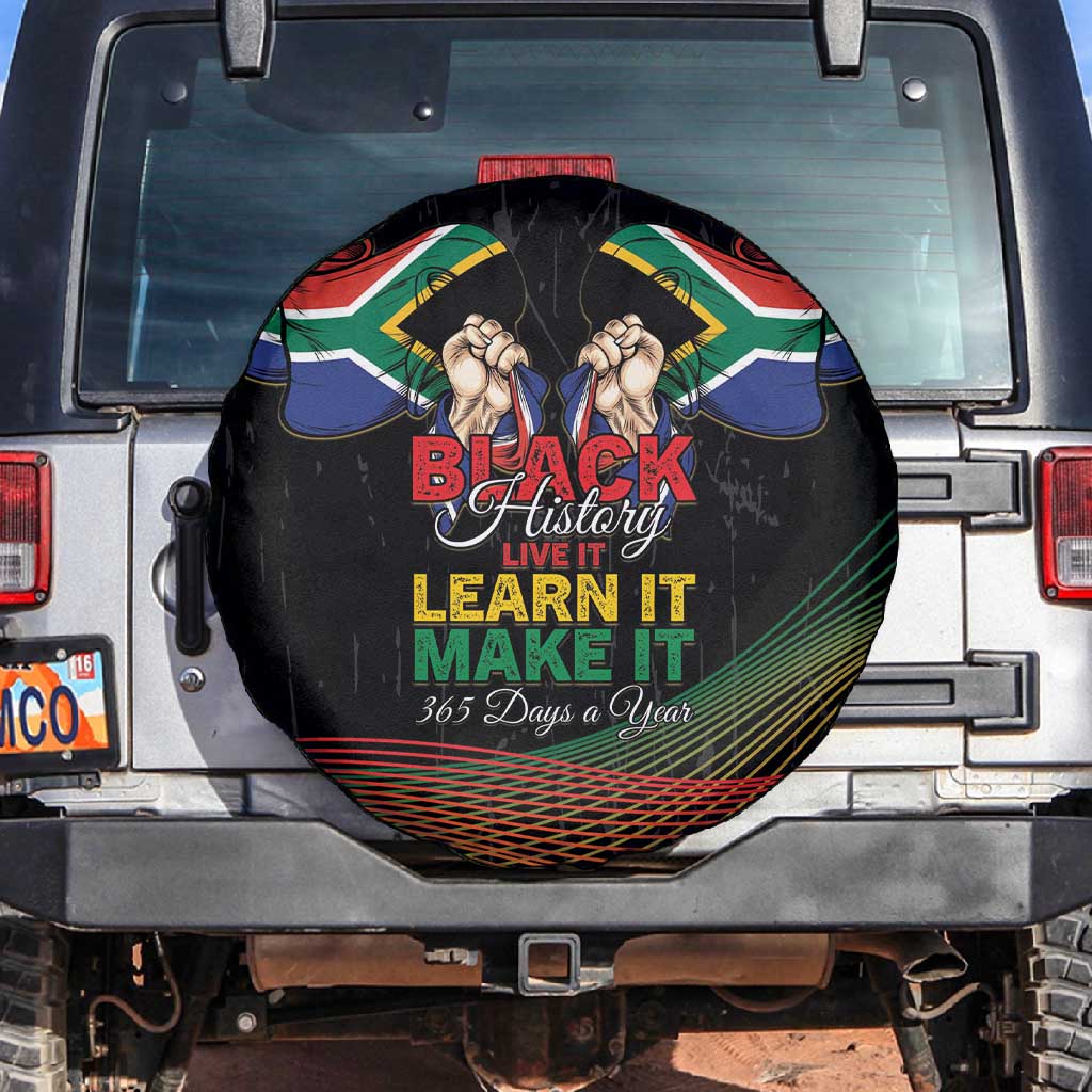 South Africa Black History Month Spare Tire Cover Live It Learn It Make It - Wonder Print Shop