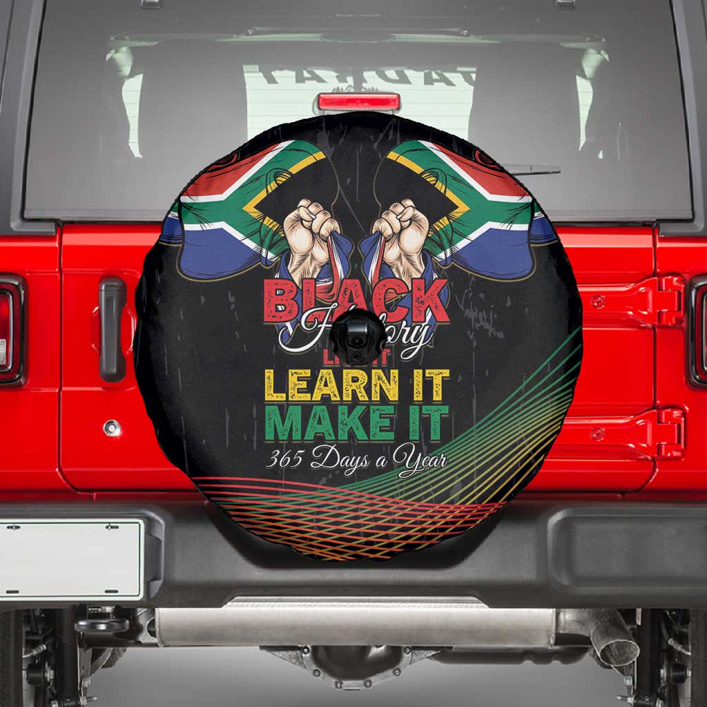 South Africa Black History Month Spare Tire Cover Live It Learn It Make It - Wonder Print Shop