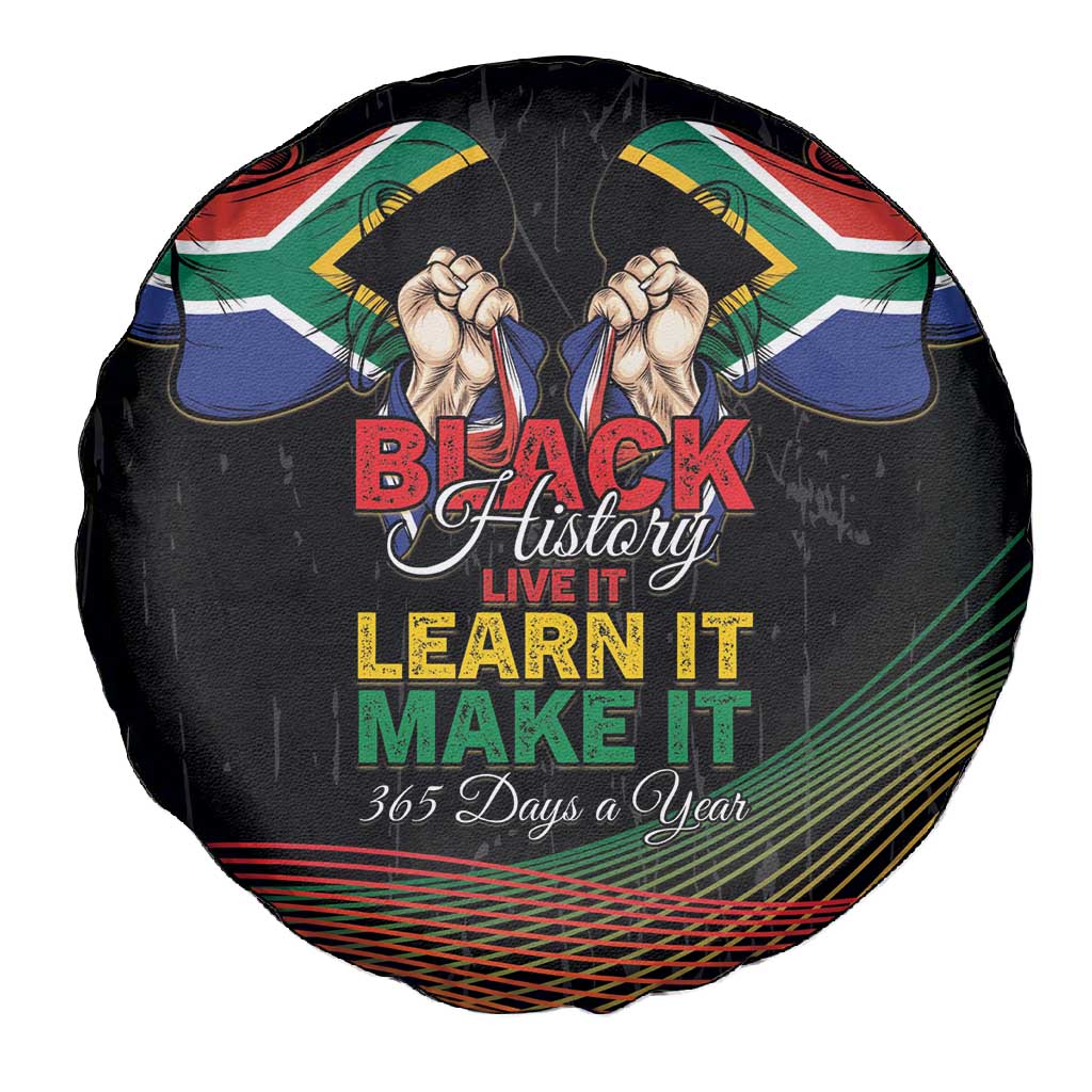 South Africa Black History Month Spare Tire Cover Live It Learn It Make It - Wonder Print Shop