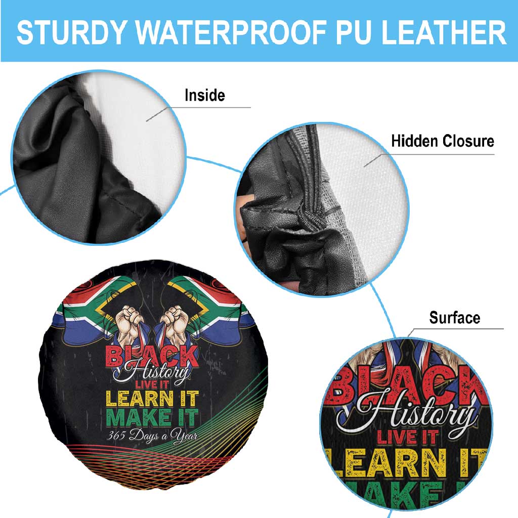 South Africa Black History Month Spare Tire Cover Live It Learn It Make It - Wonder Print Shop