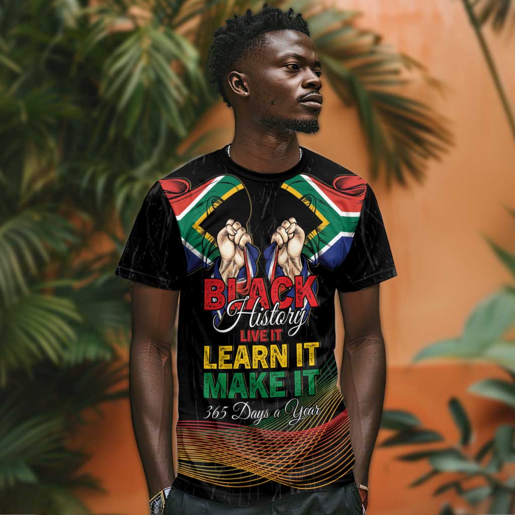 Personalized South Africa Black History Month T shirt Live It Learn It Make It - Wonder Print Shop