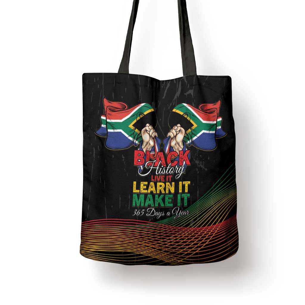 South Africa Black History Month Tote Bag Live It Learn It Make It - Wonder Print Shop