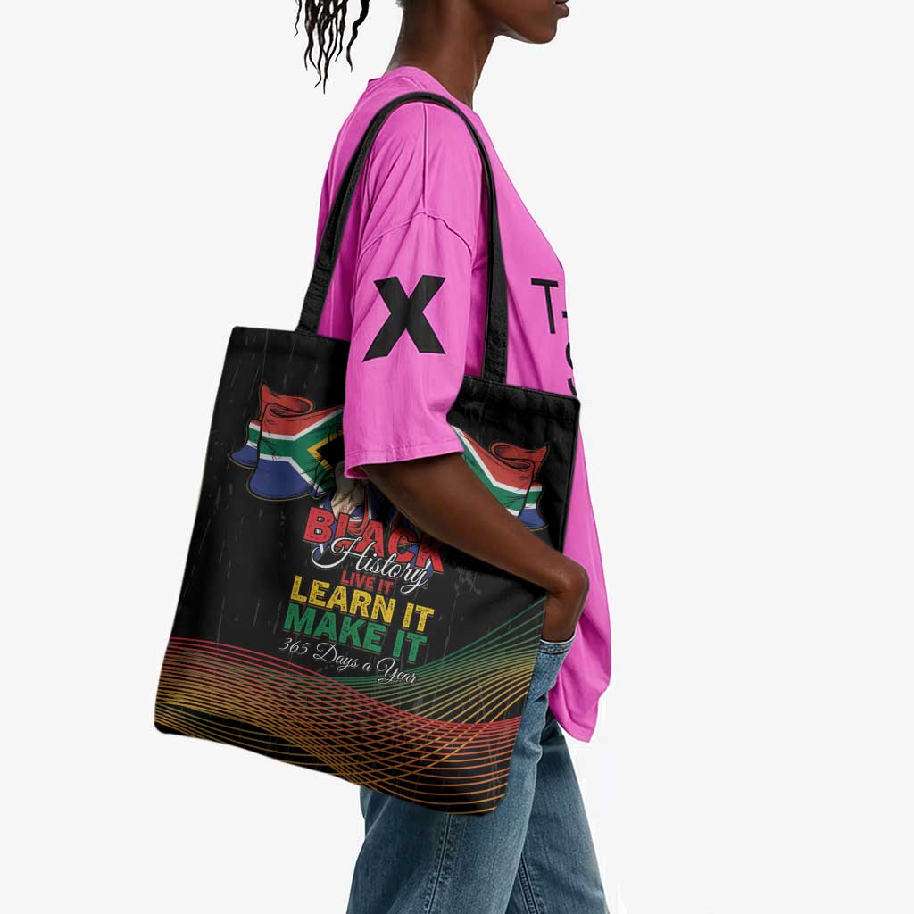 South Africa Black History Month Tote Bag Live It Learn It Make It - Wonder Print Shop