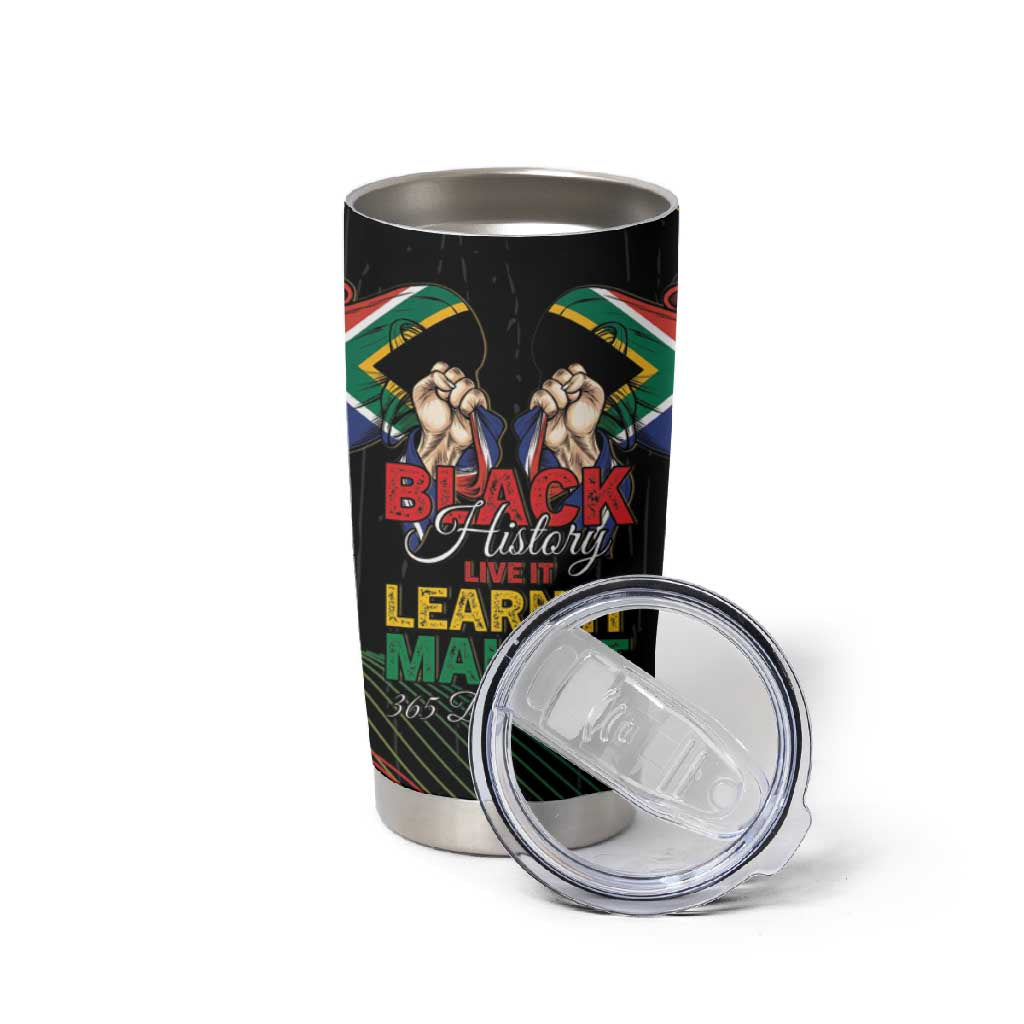 Personalized South Africa Black History Month Tumbler Cup Live It Learn It Make It - Wonder Print Shop