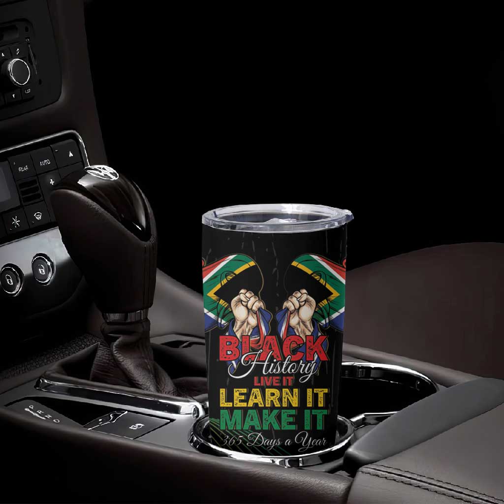 Personalized South Africa Black History Month Tumbler Cup Live It Learn It Make It - Wonder Print Shop
