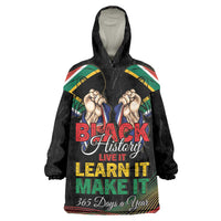 Personalized South Africa Black History Month Wearable Blanket Hoodie Live It Learn It Make It - Wonder Print Shop