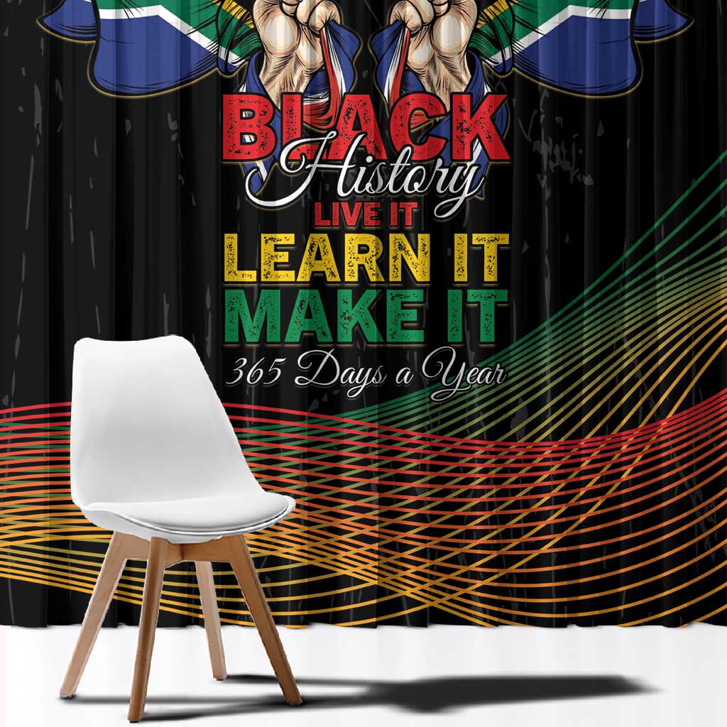 South Africa Black History Month Window Curtain Live It Learn It Make It - Wonder Print Shop