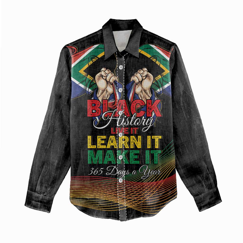Personalized South Africa Black History Month Women Casual Shirt Live It Learn It Make It - Wonder Print Shop