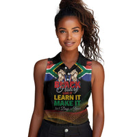 Personalized South Africa Black History Month Women Sleeveless Polo Shirt Live It Learn It Make It - Wonder Print Shop