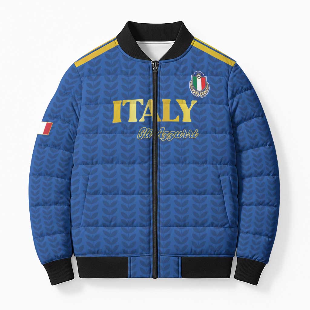 Custom Italy Football 2026 Bomber Puffer Jacket Road To Champions - Wonder Print Shop