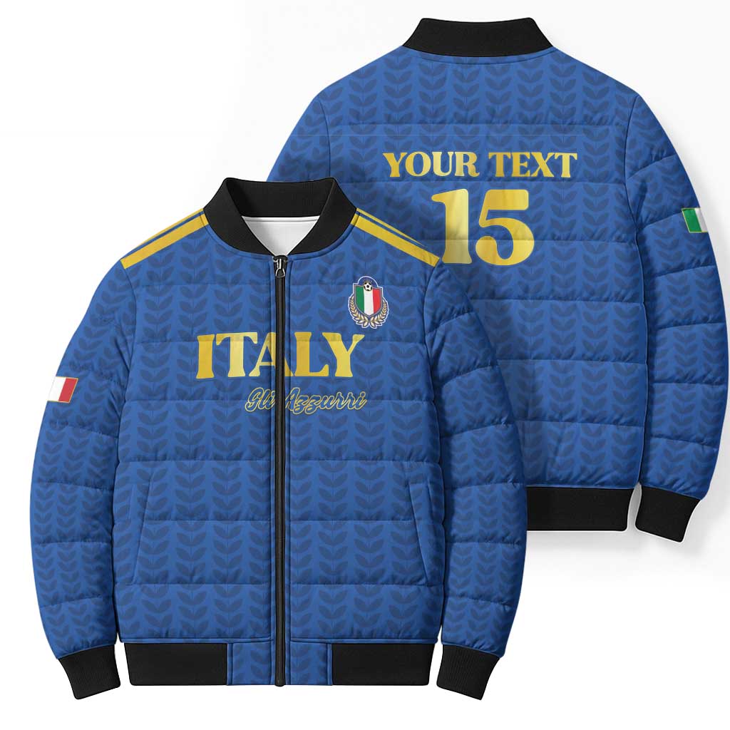 Custom Italy Football 2026 Bomber Puffer Jacket Road To Champions - Wonder Print Shop
