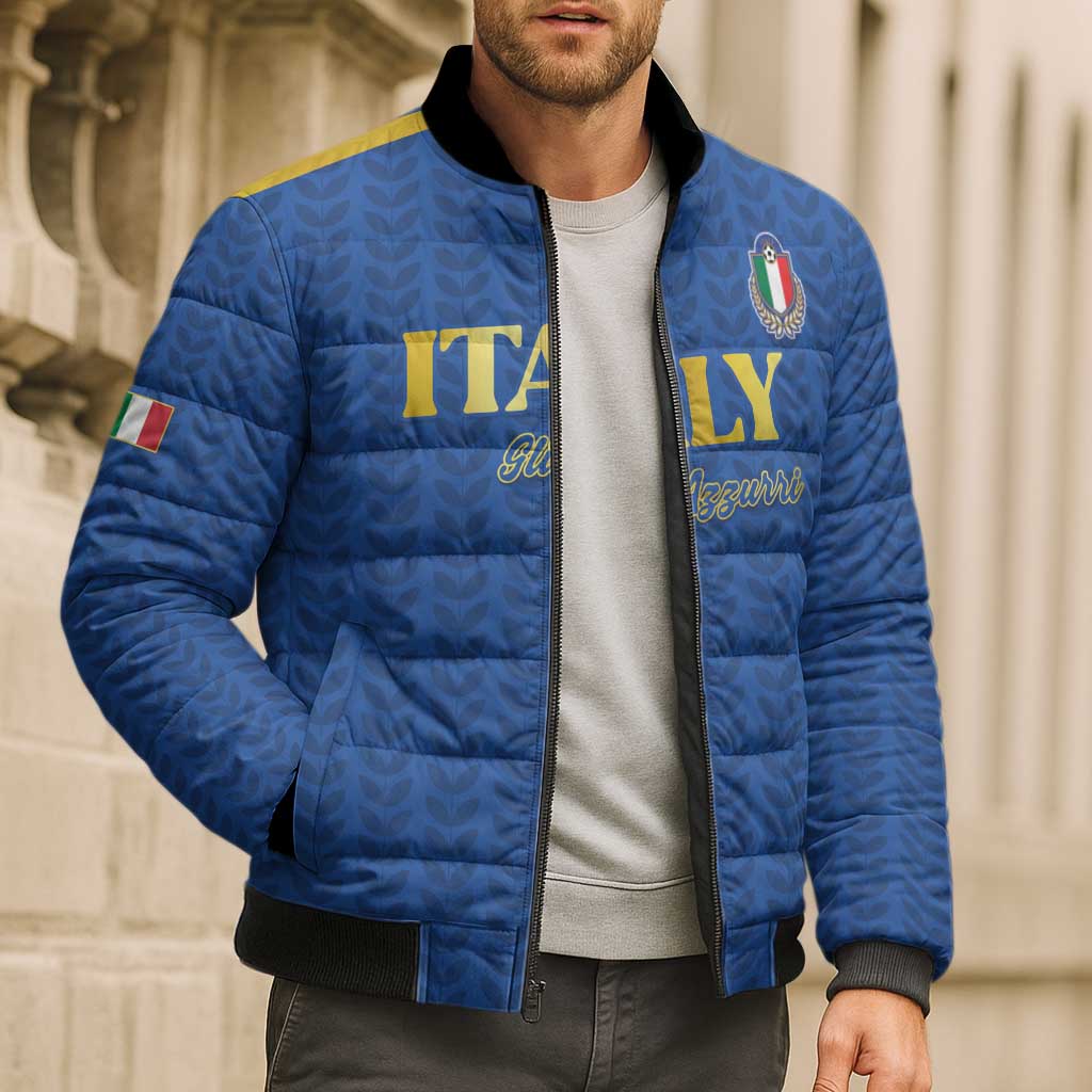 Custom Italy Football 2026 Bomber Puffer Jacket Road To Champions - Wonder Print Shop