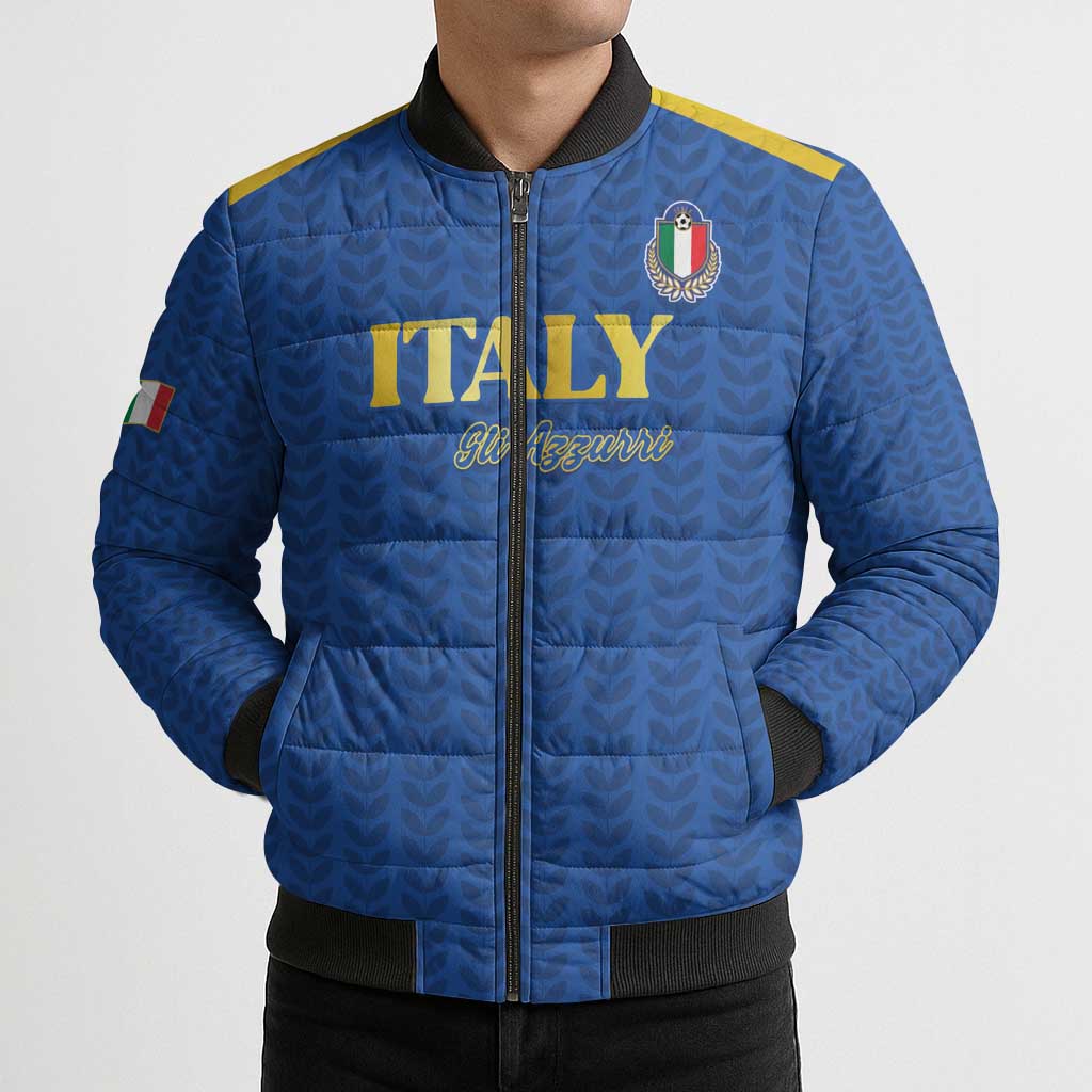 Custom Italy Football 2026 Bomber Puffer Jacket Road To Champions - Wonder Print Shop