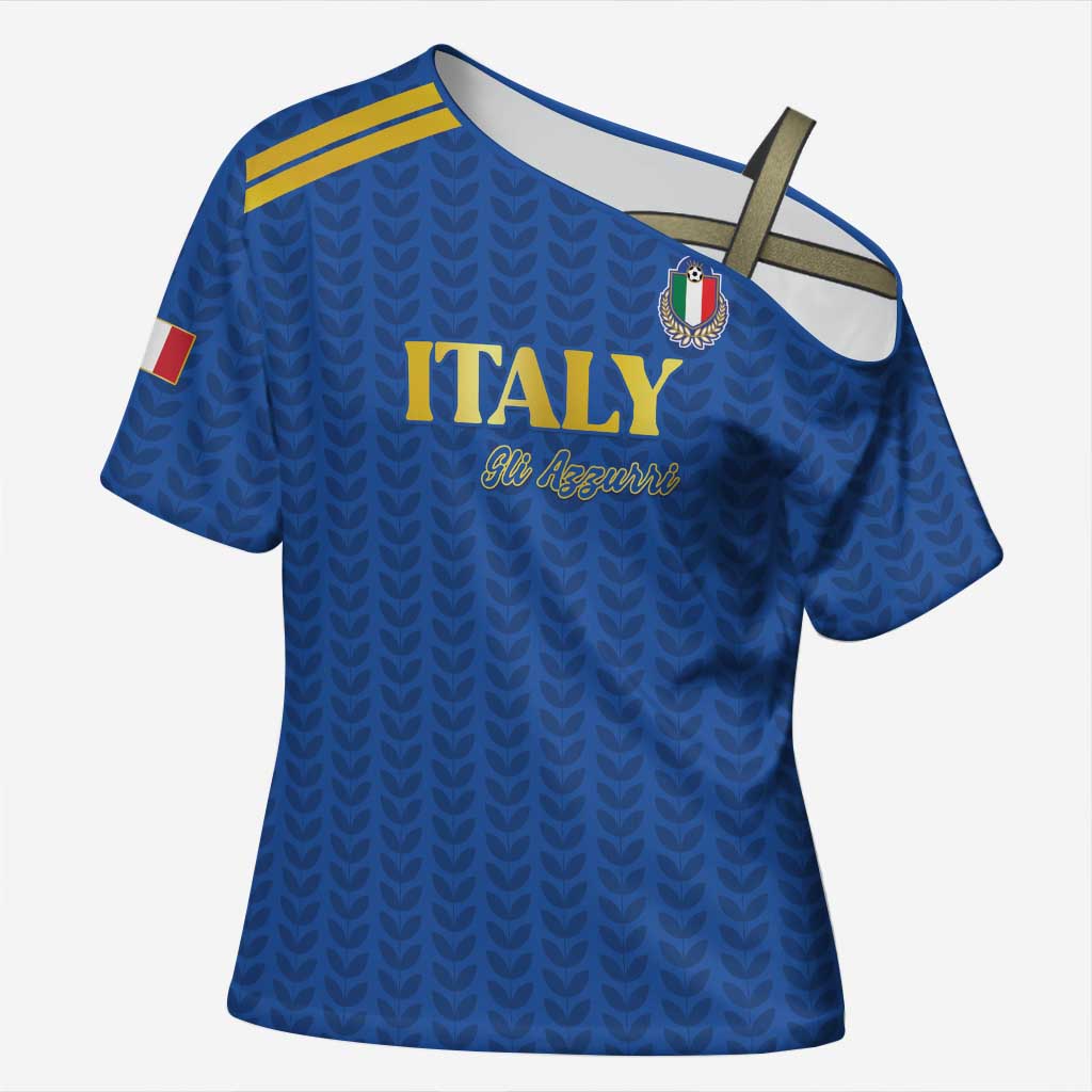 Custom Italy Football 2026 Cross Shoulder Shirt Road To Champions - Wonder Print Shop