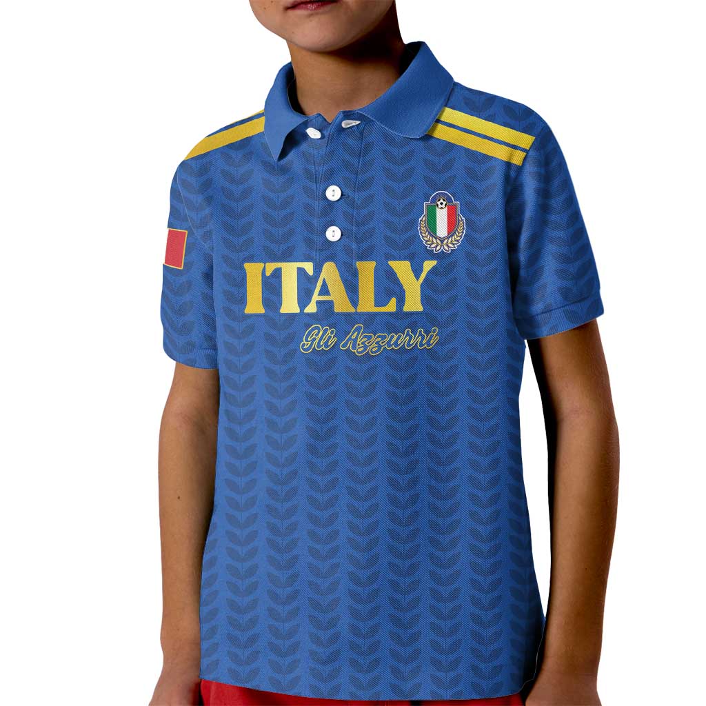 Custom Italy Football 2026 Kid Polo Shirt Road To Champions - Wonder Print Shop