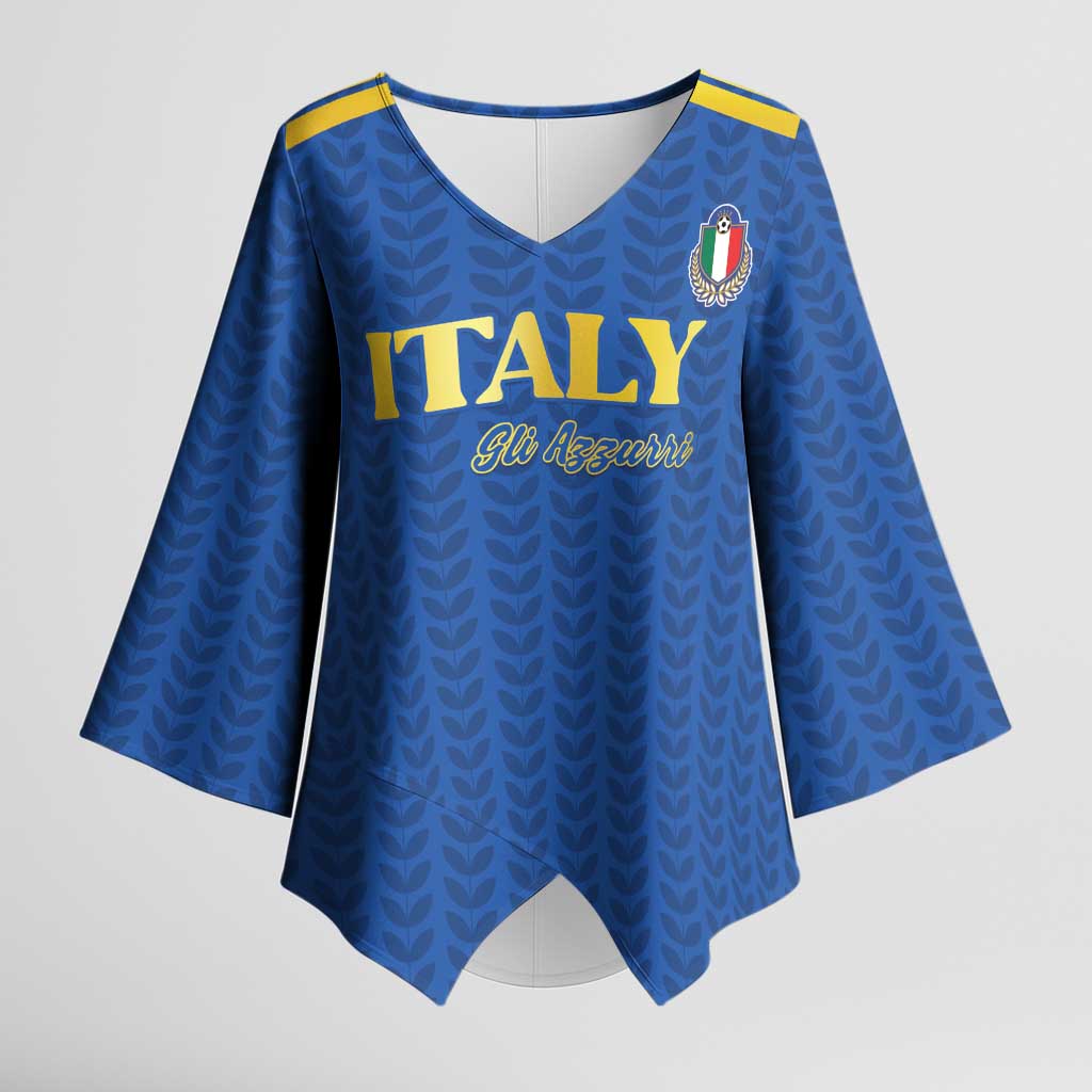 Custom Italy Football 2026 Kimono Sleeve Blouse Road To Champions - Wonder Print Shop