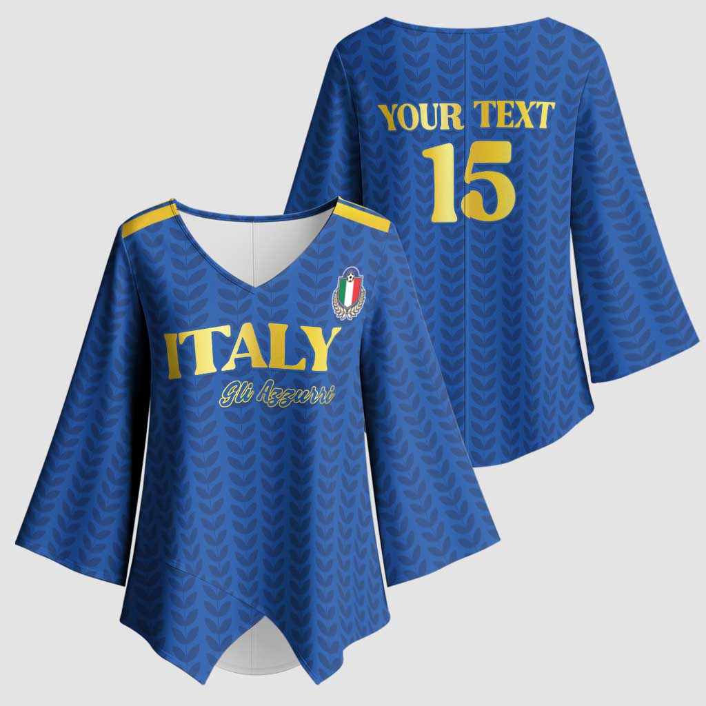 Custom Italy Football 2026 Kimono Sleeve Blouse Road To Champions - Wonder Print Shop