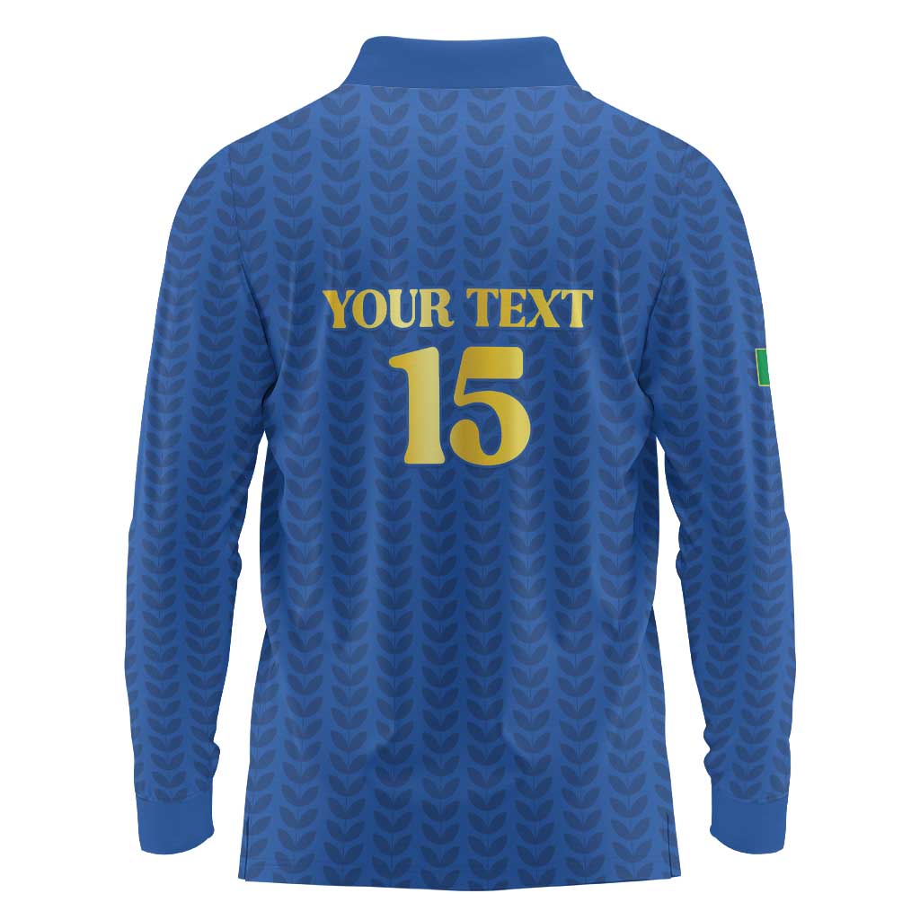 Custom Italy Football 2026 Long Sleeve Polo Shirt Road To Champions - Wonder Print Shop