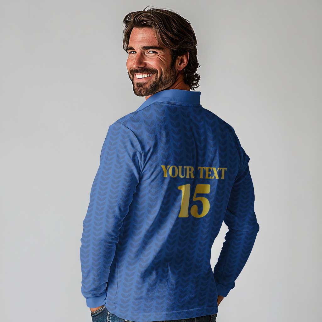 Custom Italy Football 2026 Long Sleeve Polo Shirt Road To Champions - Wonder Print Shop