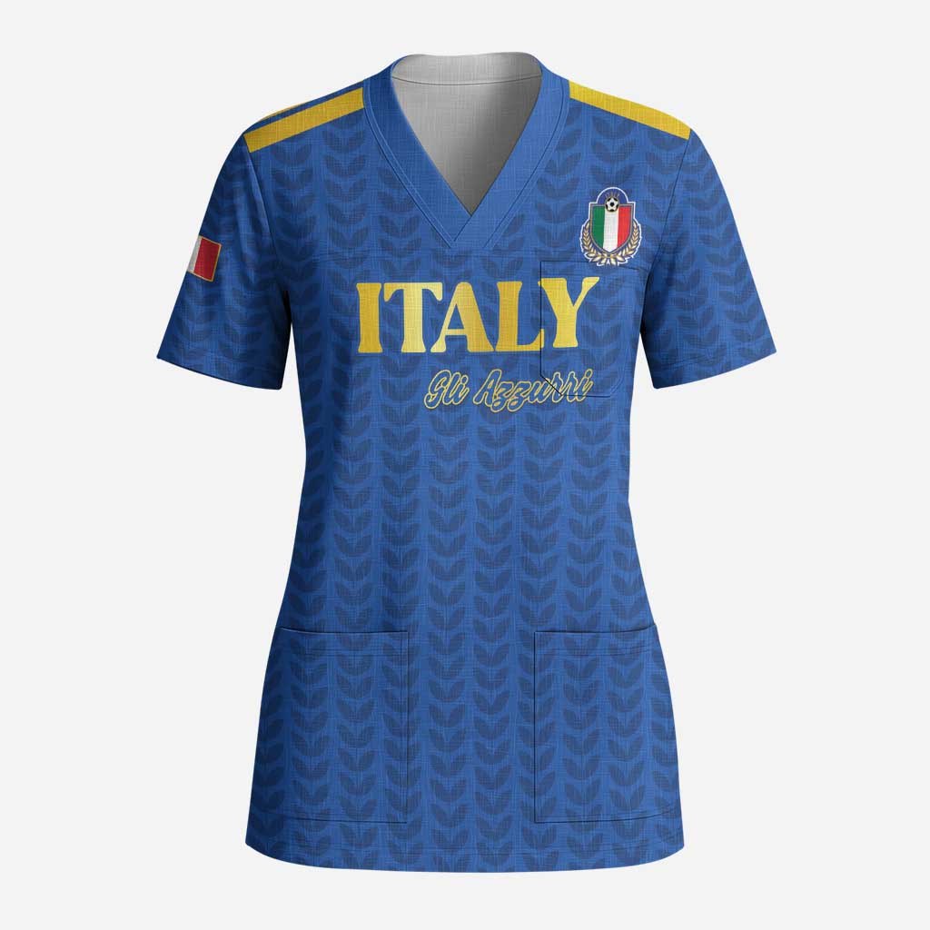 Custom Italy Football 2026 Scrub Top Road To Champions - Wonder Print Shop