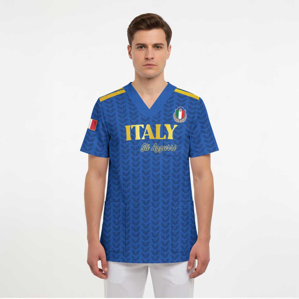 Custom Italy Football 2026 Scrub Top Road To Champions - Wonder Print Shop