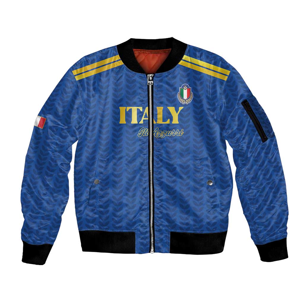 Custom Italy Football 2026 Sleeve Zip Bomber Jacket Road To Champions - Wonder Print Shop