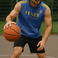 Custom Italy Football 2026 Sleeveless Hoodie Road To Champions - Wonder Print Shop